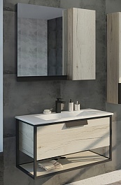 Comforty Мебель для ванной Бонн 90 (Quadro) подвесная дуб дымчатый – фотография-1